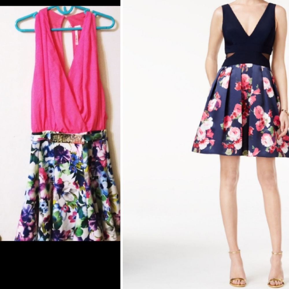 Dress mini cocktail fashion sundress floral pink Dress for all occasions